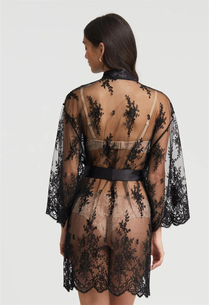 Darling Lace Robe Black