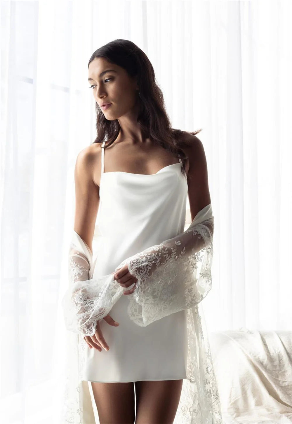 Darling Side Lace Chemise Ivory XS - 3X