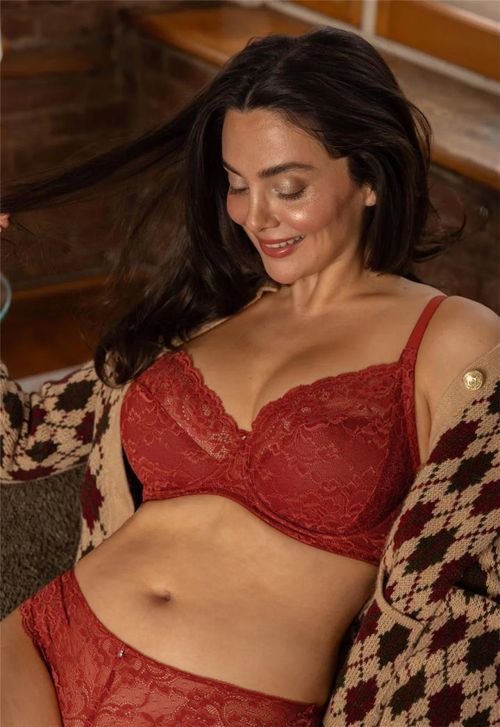 Muse Full Cup Lace Bra Chili