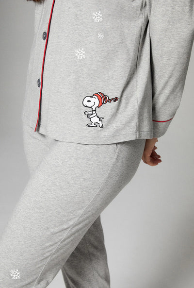 BEDHEAD X PEANUTS LONG SLEEVE JOGGER PJ SET HEATHER GREY