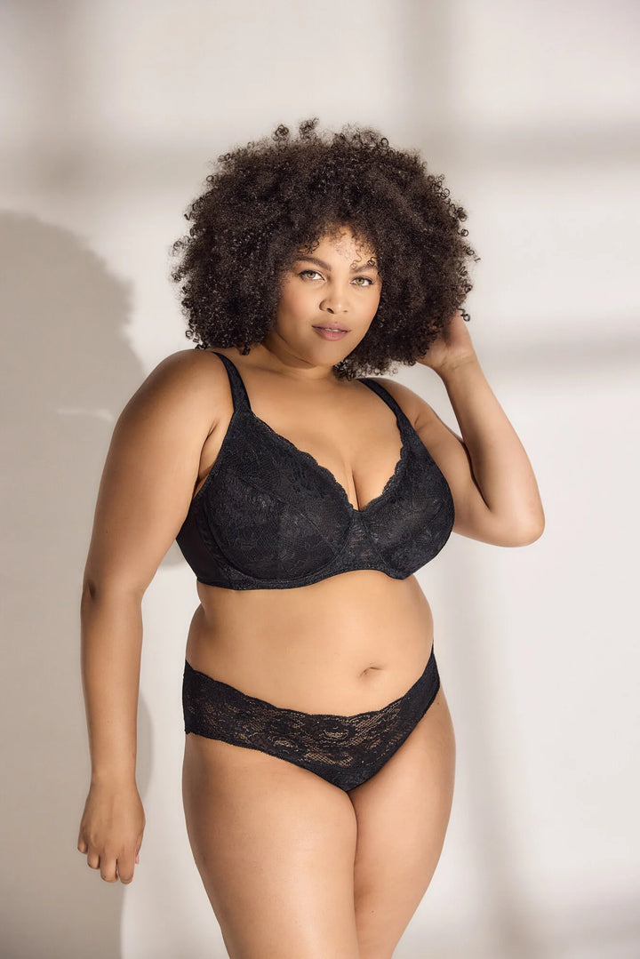 Never Say Never Side Support Bra Black B- I CUP