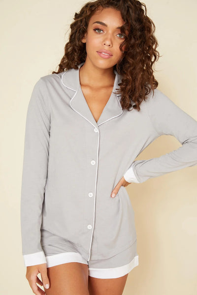 Bella Long Sleeve Top & Boxer Pajama Set