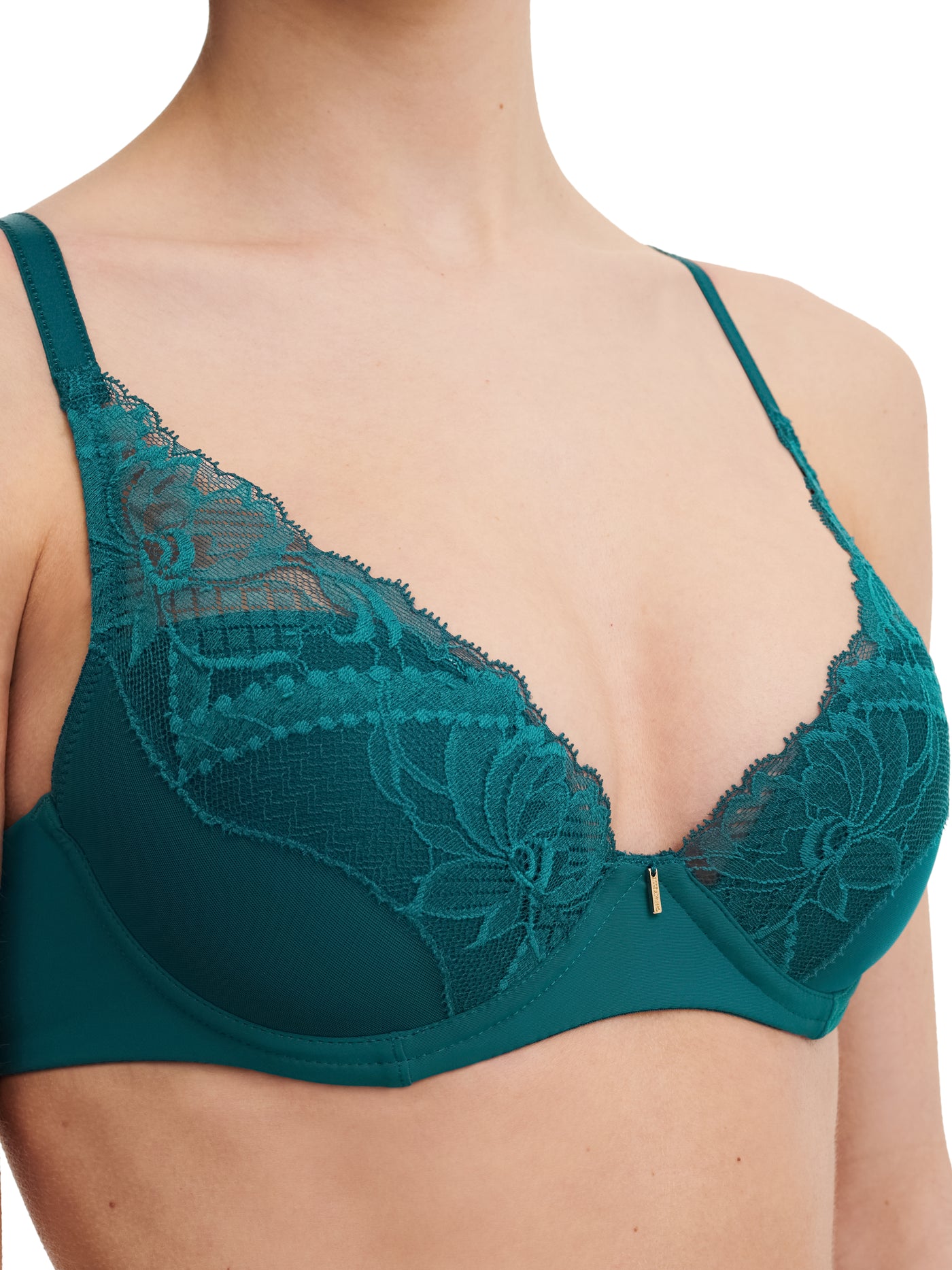 Orangerie Dream Lace Contour Plunge Bra Emerald