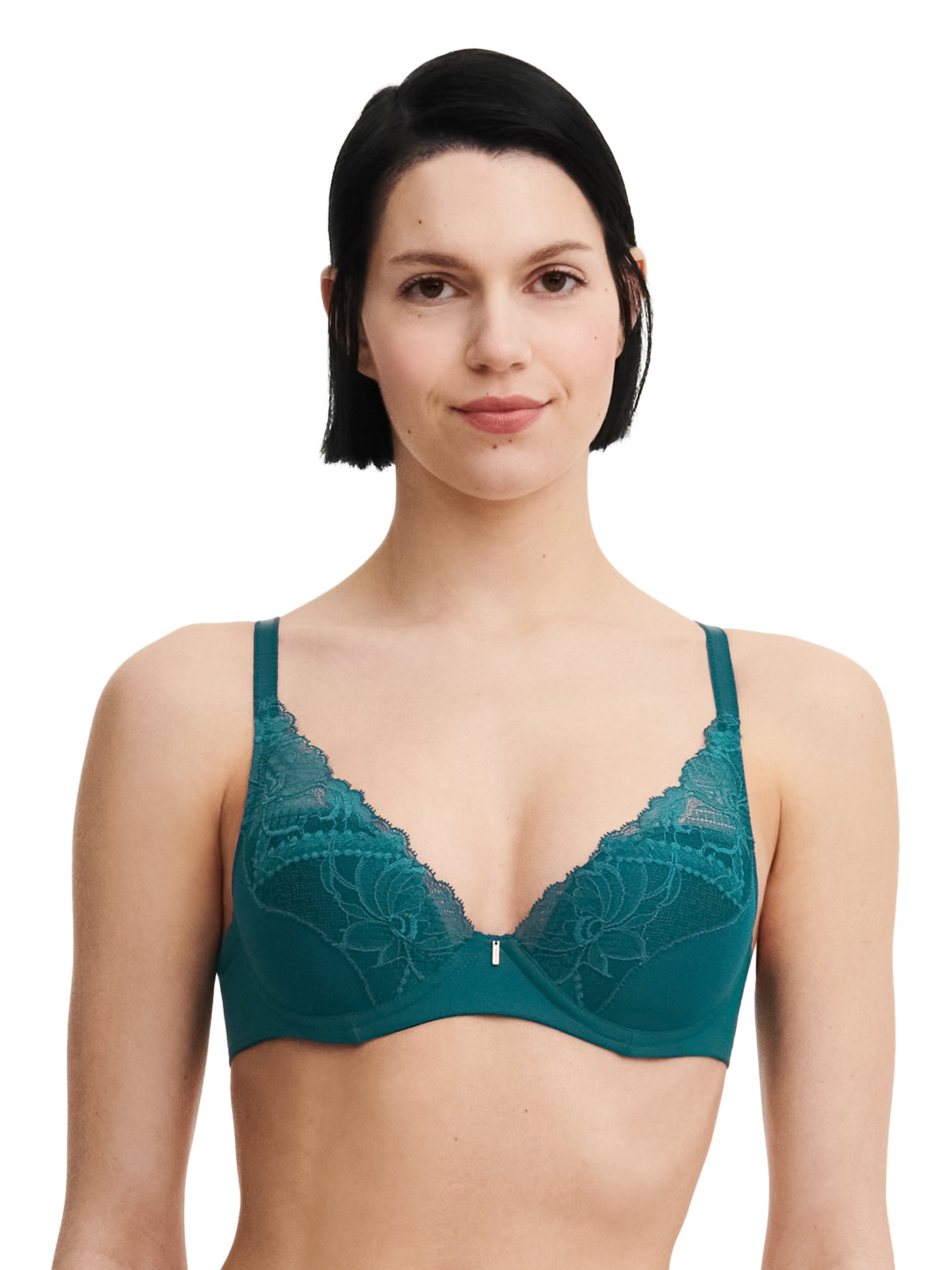 Orangerie Dream Lace Contour Plunge Bra Emerald