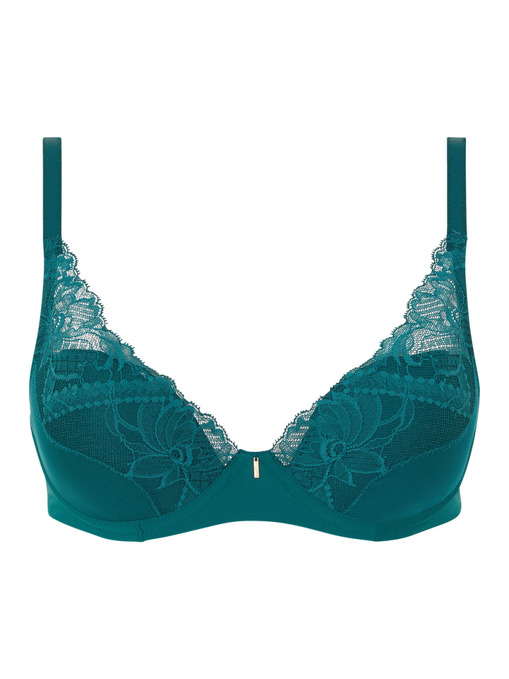 Orangerie Dream Lace Contour Plunge Bra Emerald