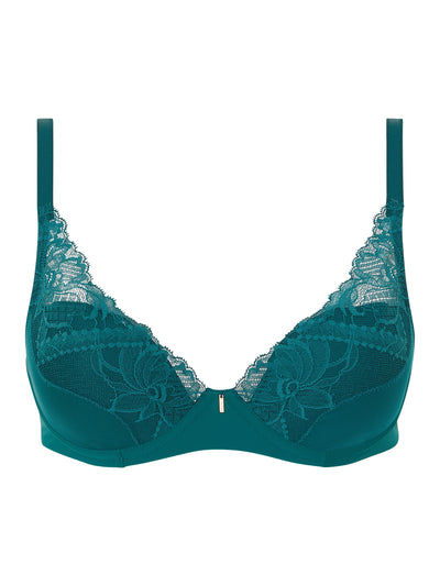Orangerie Dream Lace Contour Plunge Bra Emerald