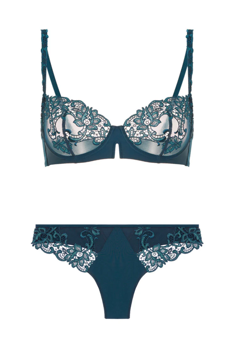 Saga Sheer Demi Bra Prestige Blue