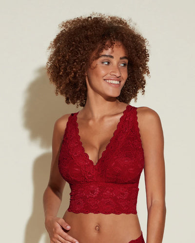 Never Say Never Plungie Longline Bralette Sindoor Red