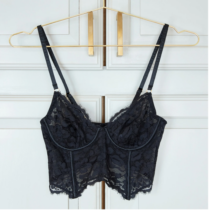 Magnolia Longline Underwire Bra Black