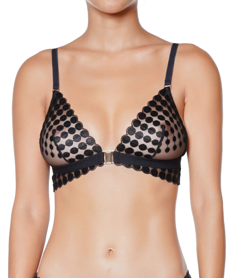 DECO DOTS BRALETTE IN BLACK