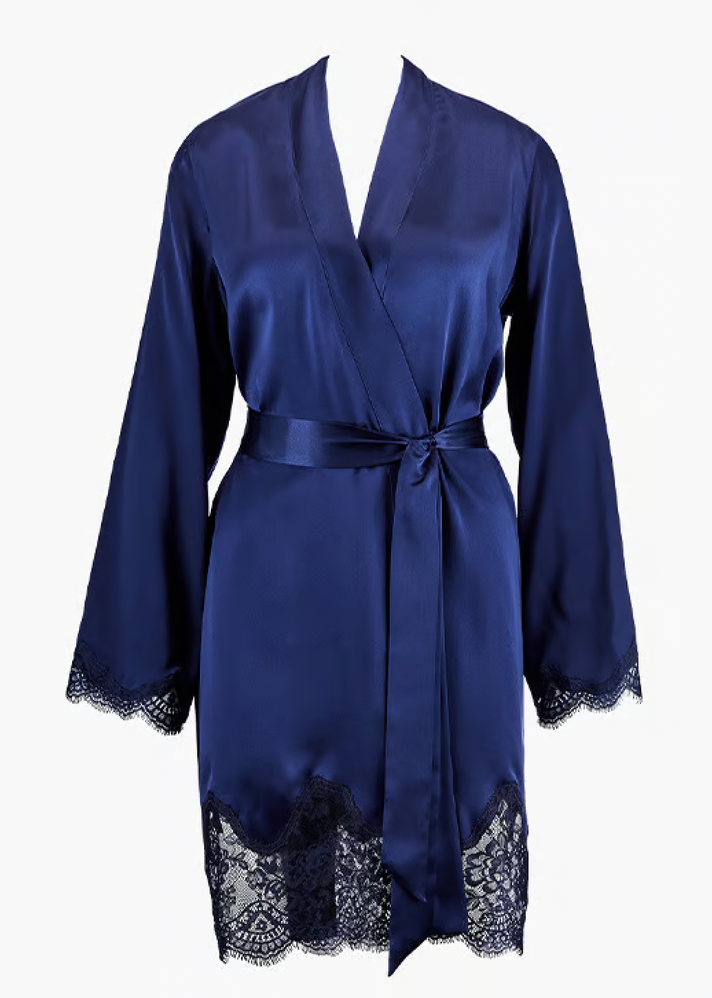 Aubade TOI MON AMOUR silk kimono robe NAVY