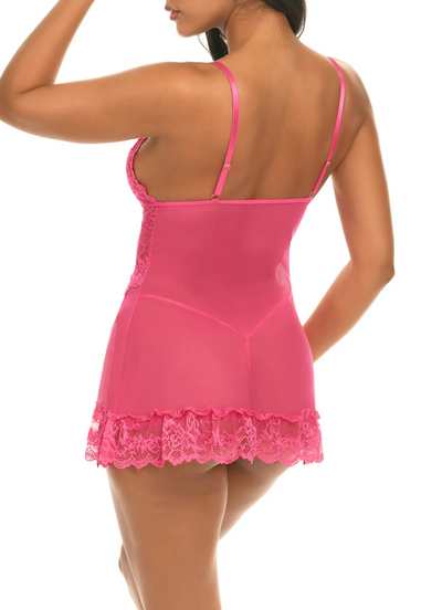 Valentine Lace Babydoll & Thong Set 2139 Raspberry Sorbet