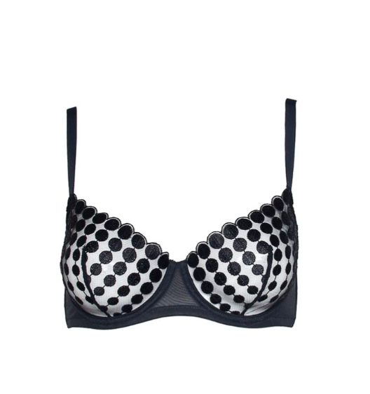 DECO DOTS BALCONETTE BRALETTE IN BLACK