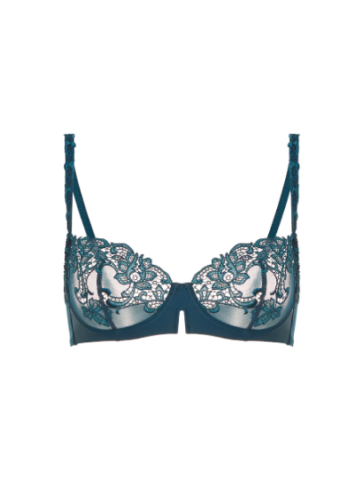 Saga Sheer Demi Bra Prestige Blue