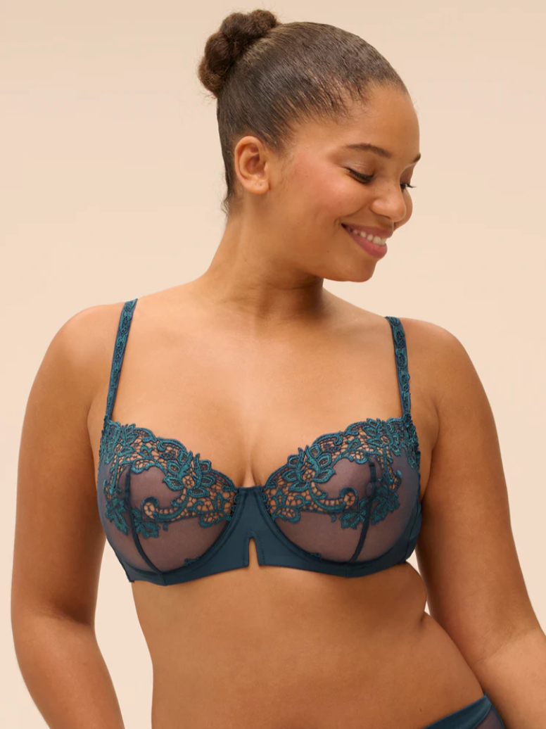 Saga Sheer Demi Bra Prestige Blue