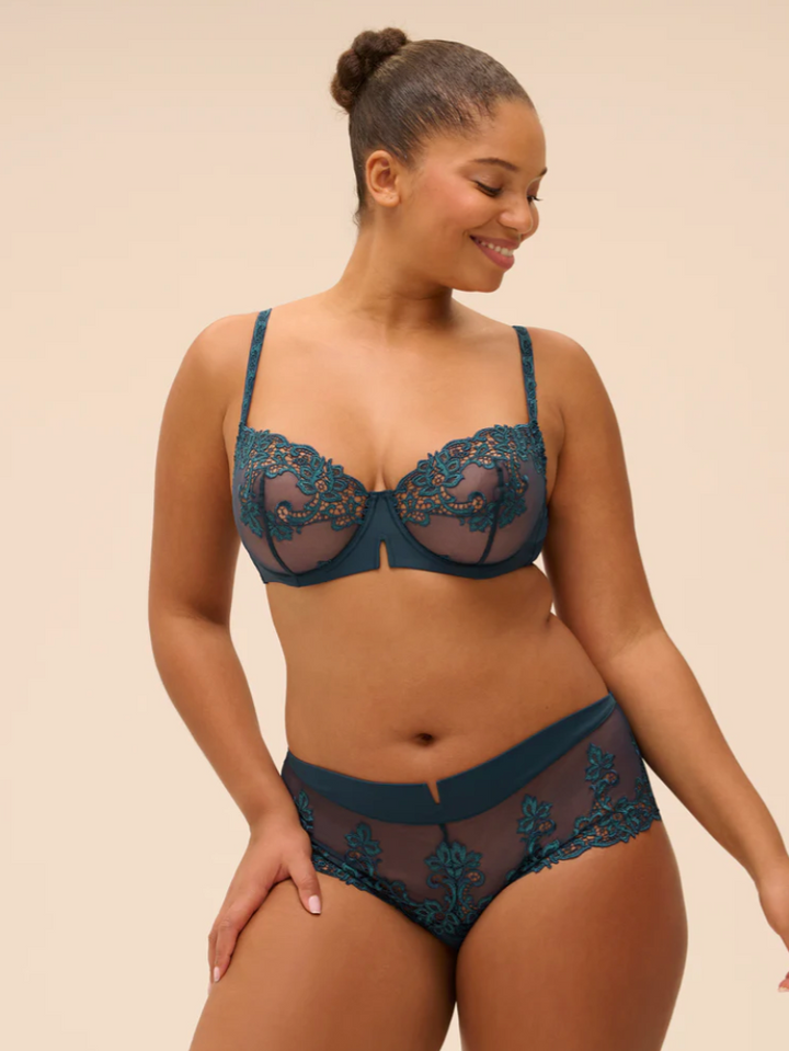 Saga Sheer Demi Bra Prestige Blue