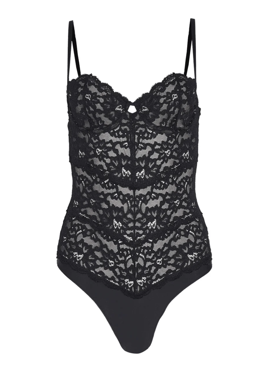 Charlotte Balconette Bodysuit Black