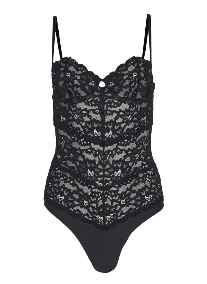 Charlotte Balconette Bodysuit Black