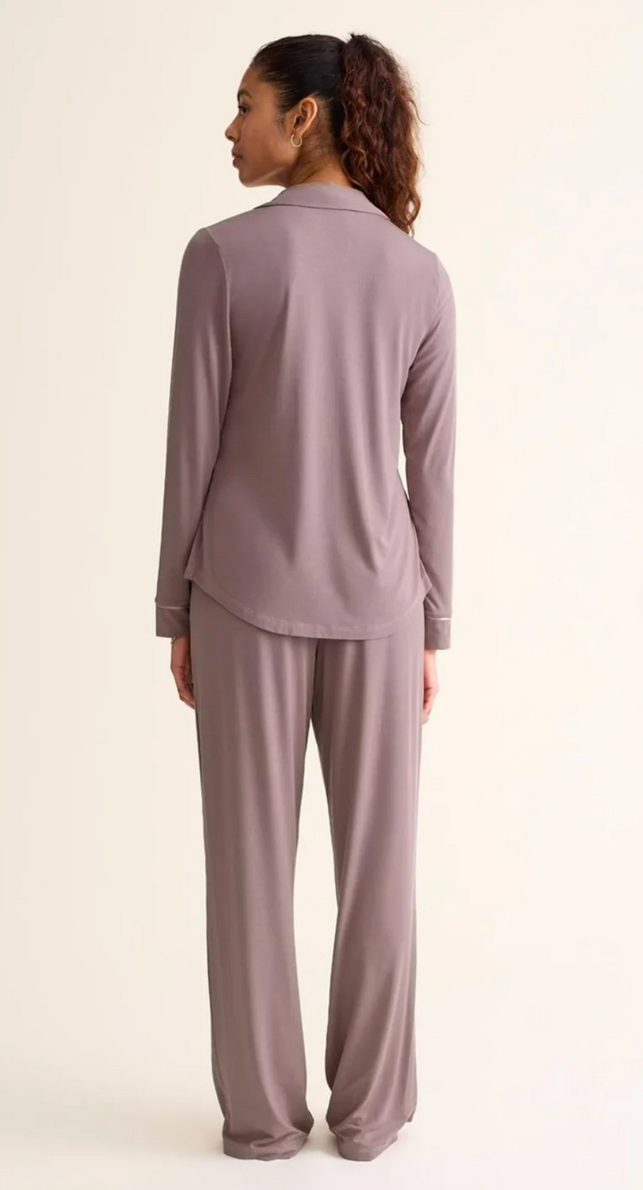Button Down Pj Set Cappuccino