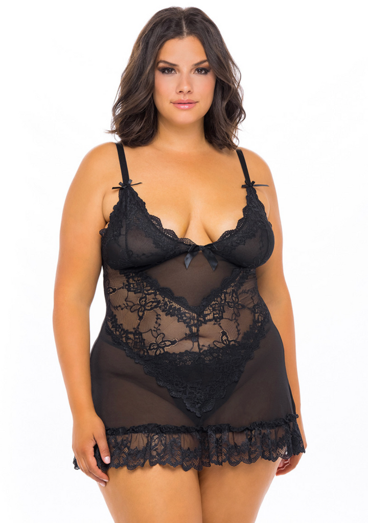 Valentine Lace Babydoll & Thong Set