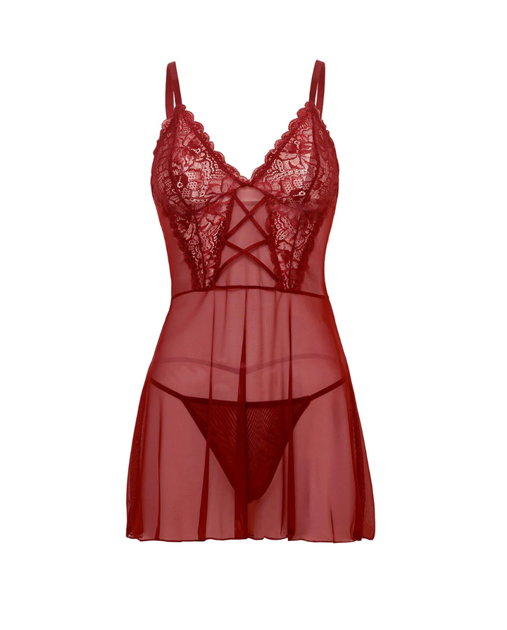 Avery Sheer Babydoll Syrah