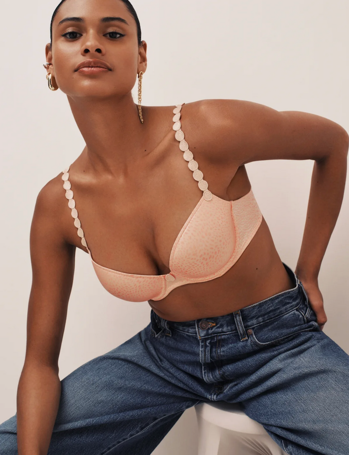 Tom Deep Plunge Convertible Bra Peach-Whisper