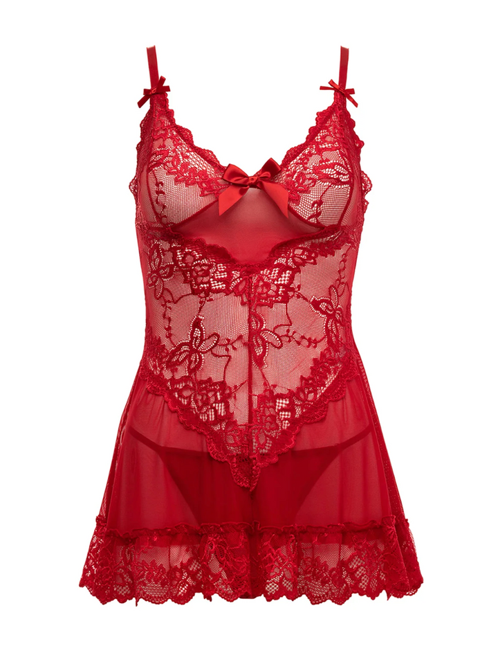 Valentine Lace Babydoll & Thong Set