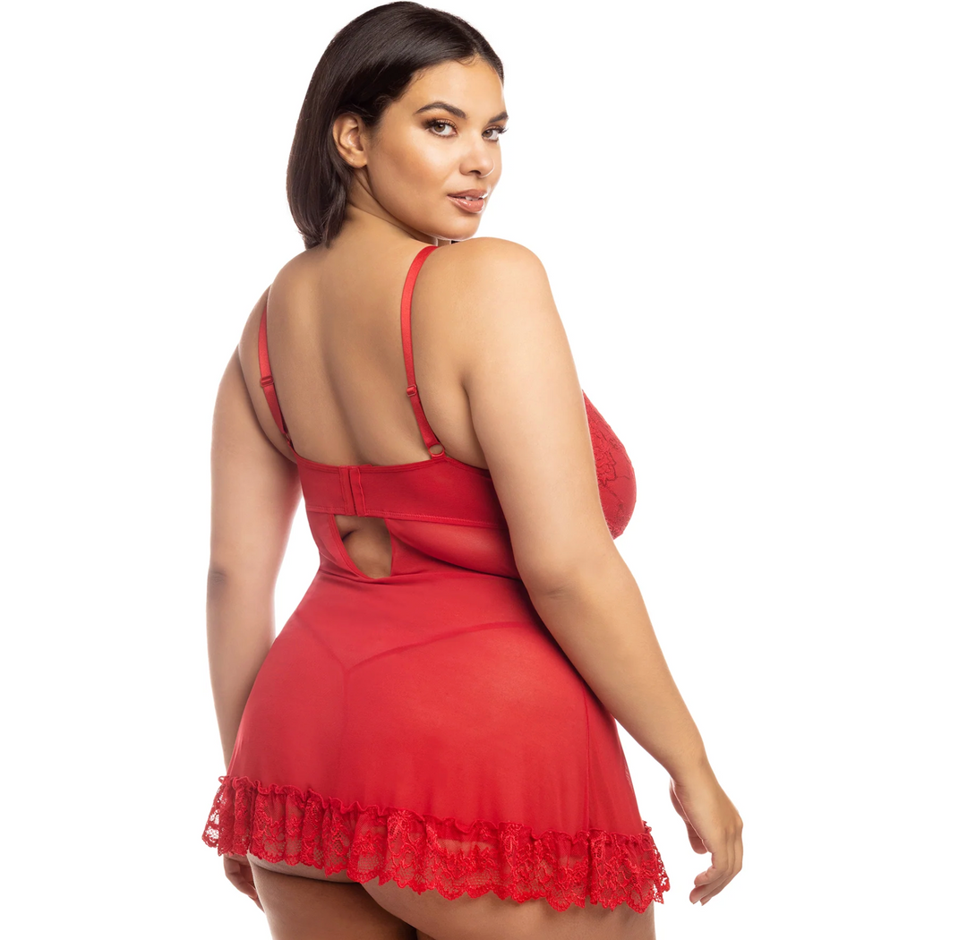 Valentine Lace Babydoll & Thong Set