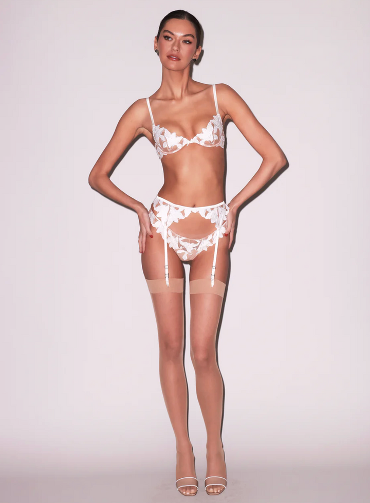 Lily Embroidery Plunge Demi Bra