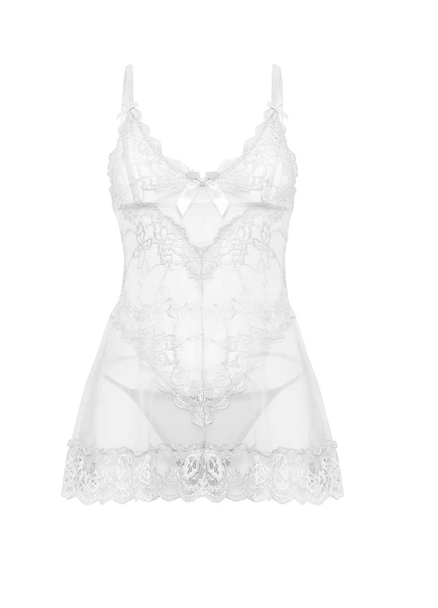Valentine Lace Babydoll & Thong Set
