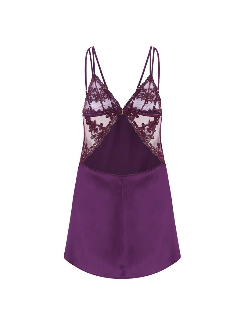 Cecilia Silk Babydoll Purple