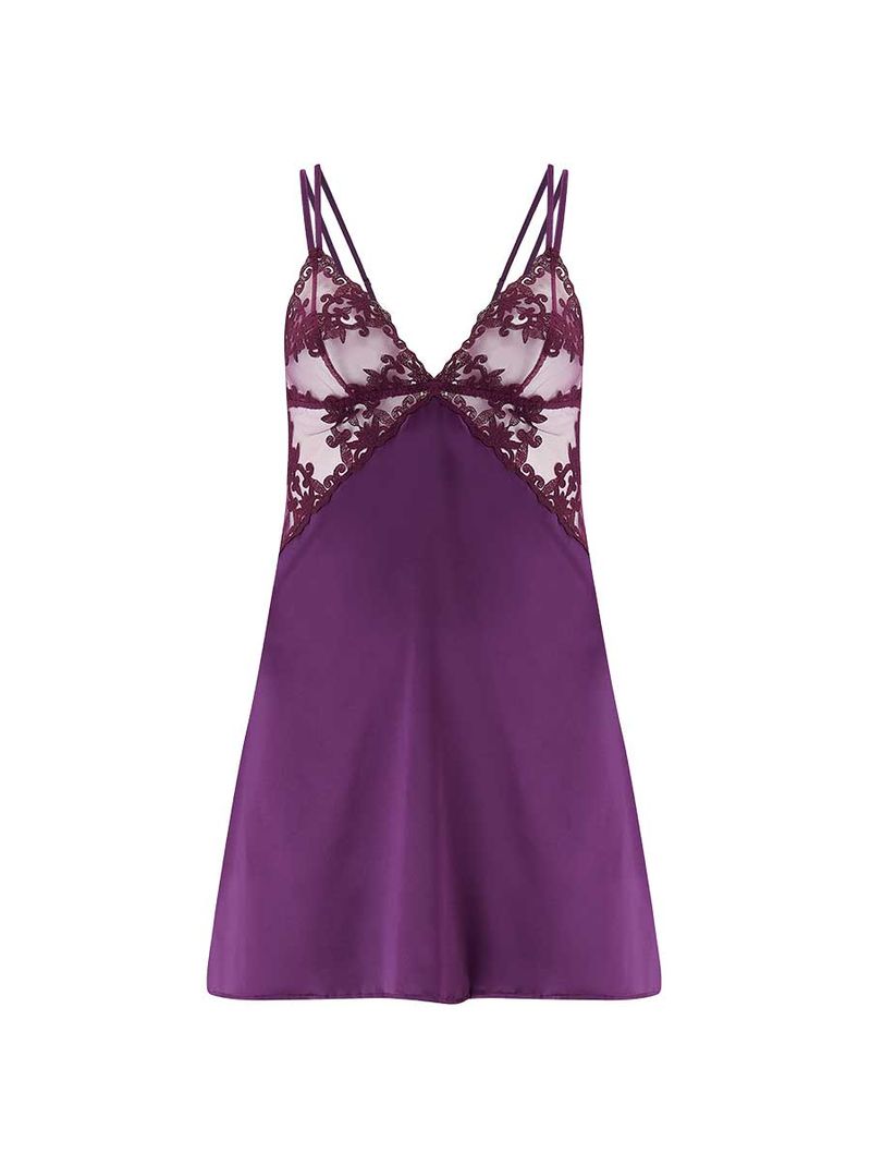 Cecilia Silk Babydoll Purple
