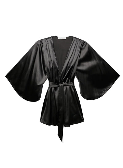 Angel Sleeve Robe Black