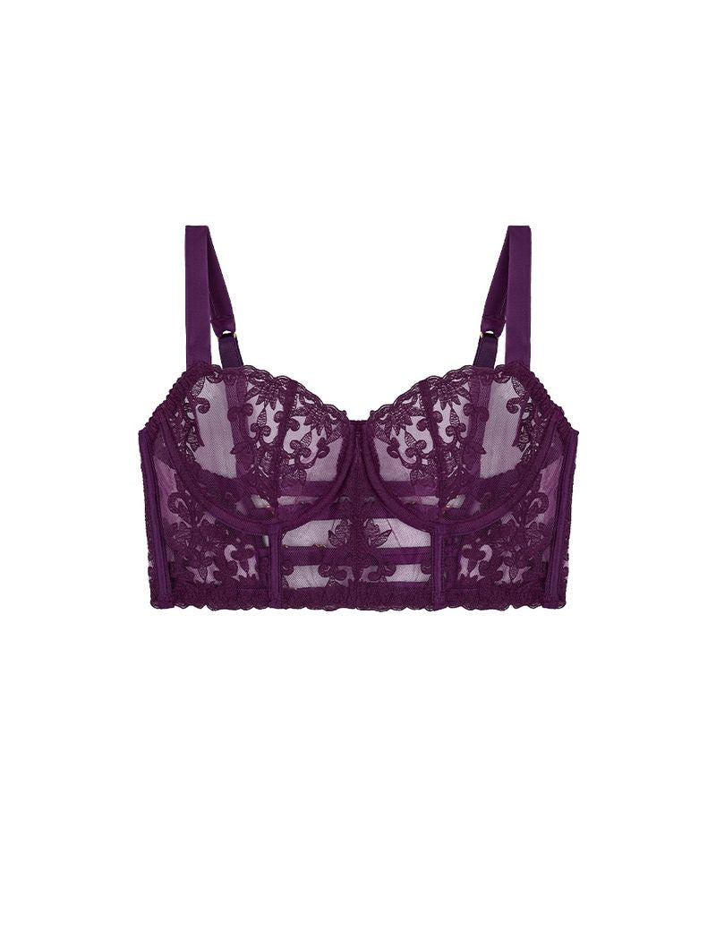 Cecilia Underwired Longline Bra Purple