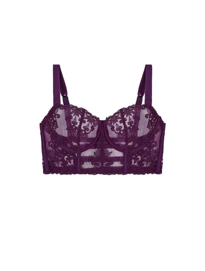 Cecilia Underwired Longline Bra Purple