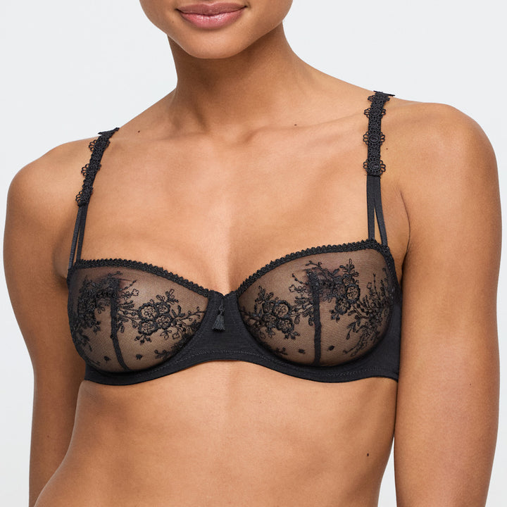 Annaelle SHEER BALCONETTE BRA Black