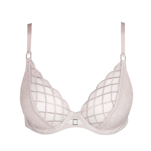 Aven SHEER PLUNGE BRA Marble