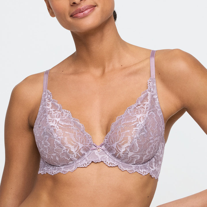 Manyla SHEER PLUNGE BRA Pastel Orchid