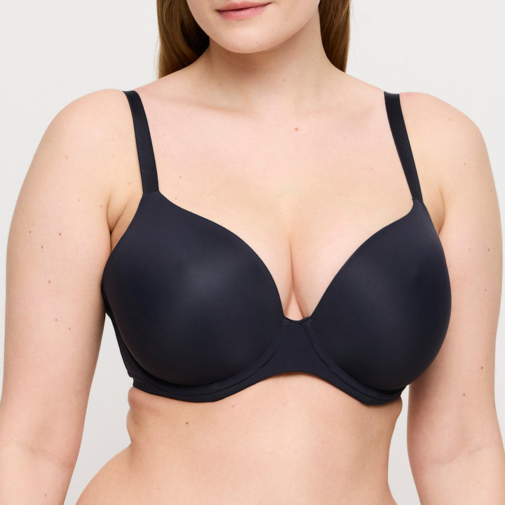Figuras Plunge T-Shirt Bra Charcoal Black