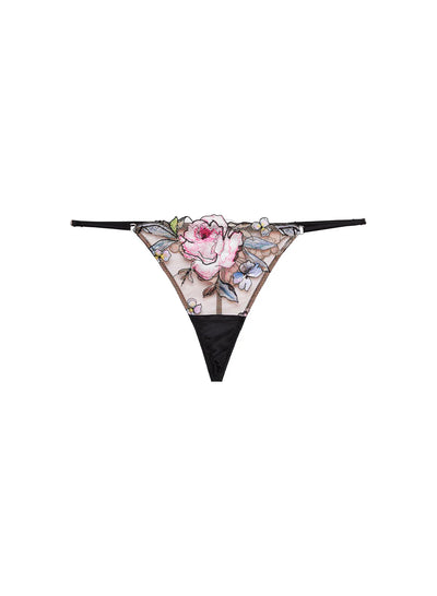 Fidelia Embroidery V-String BLACK