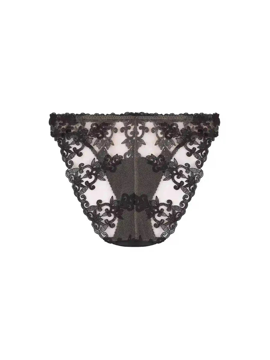 Onyx Black Embroidered Brief