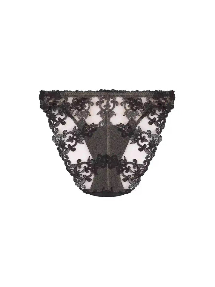 Onyx Black Embroidered Brief