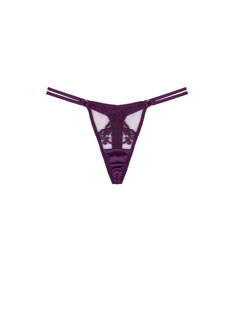 Cecilia Silk Thong Purple