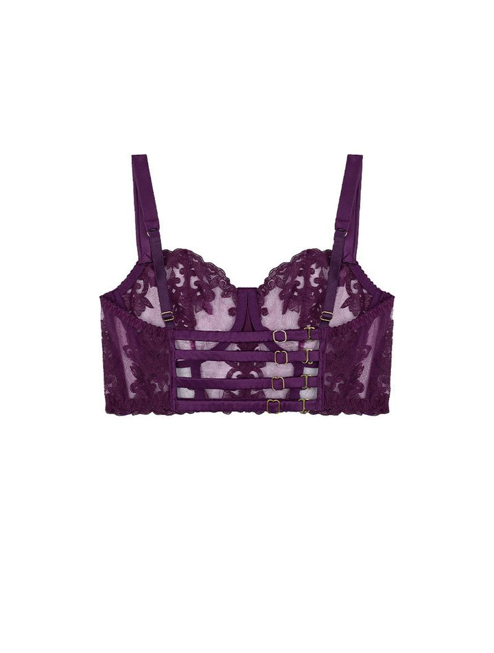 Cecilia Underwired Longline Bra Purple