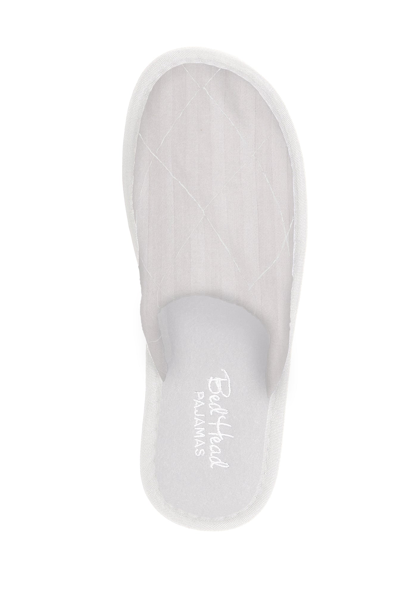 BEDHEAD WHITE 3D STRIPE FRENCH TERRY LINED WOVEN COTTON UNISEX SLIPPERS