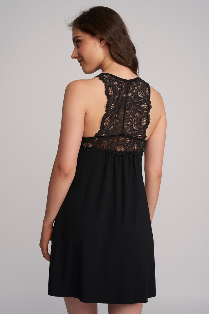 Fleur't Belle Epoque Lace T-Back Black Chemise 630
