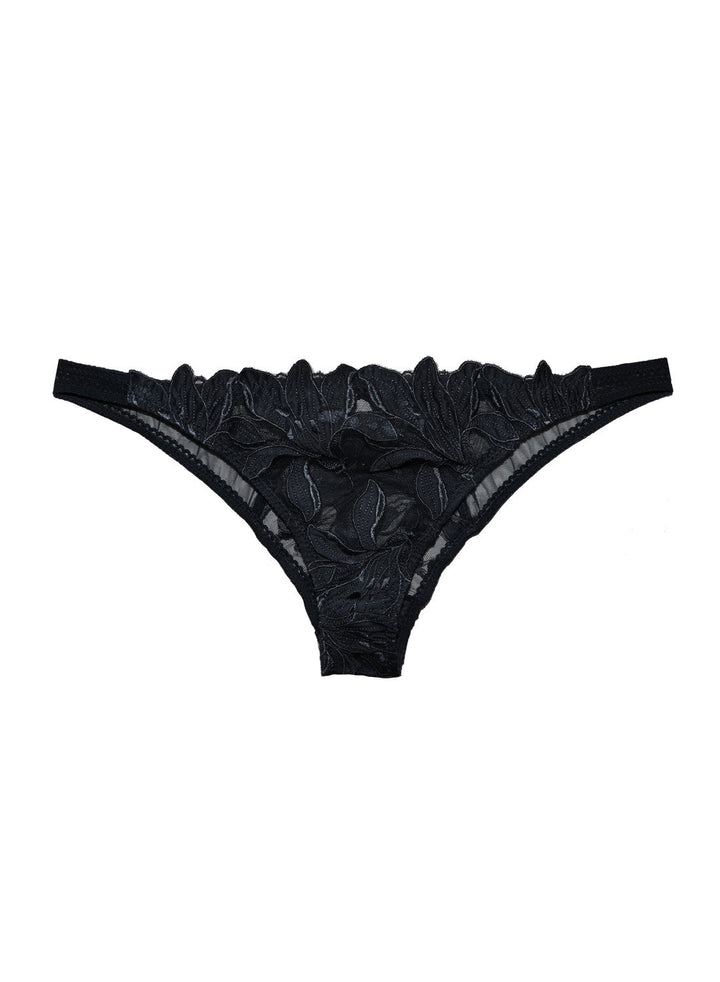 FLEUR DU MAL LILY EMBROIDERY CHEEKY BLACK PY0147