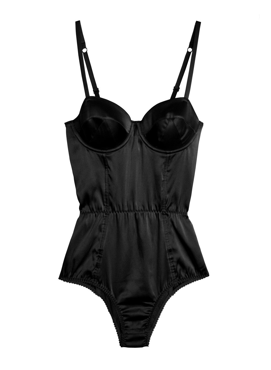 FLEUR DU MAL SATIN BULLET BODYSUIT BLACK BS0008