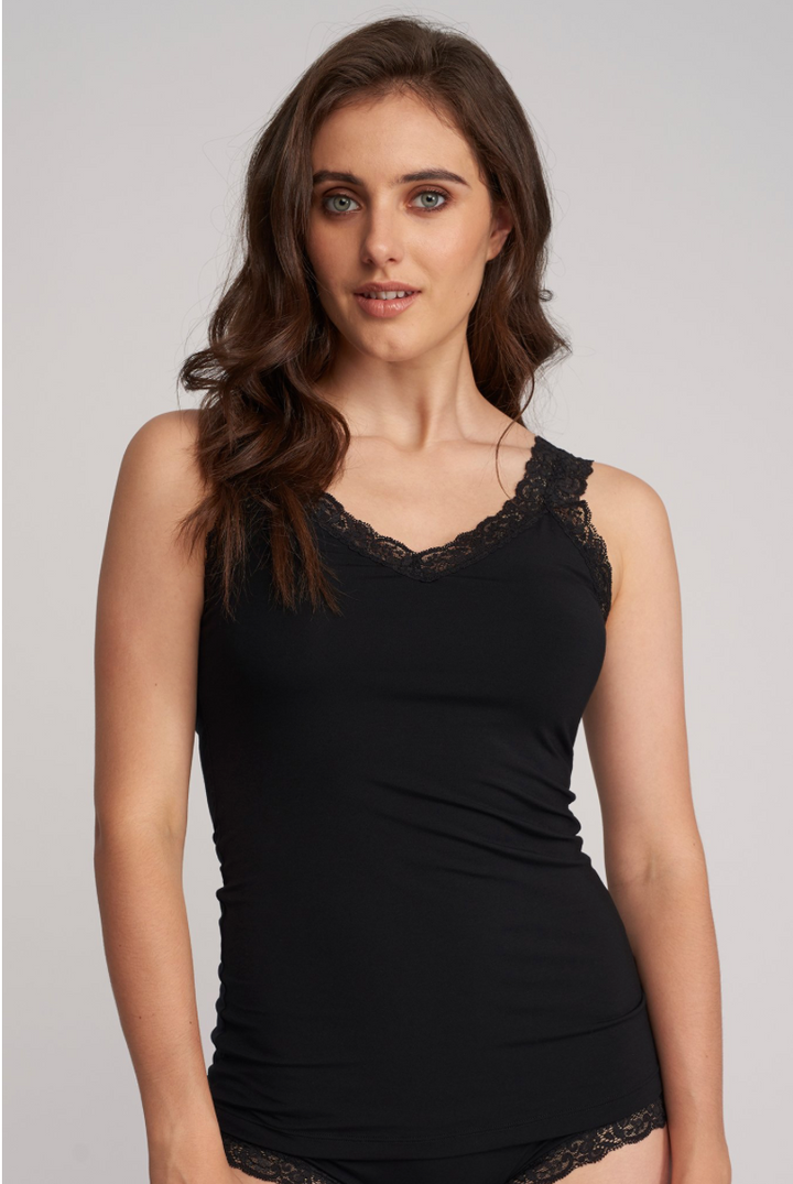 Lace Strap Camisole Black