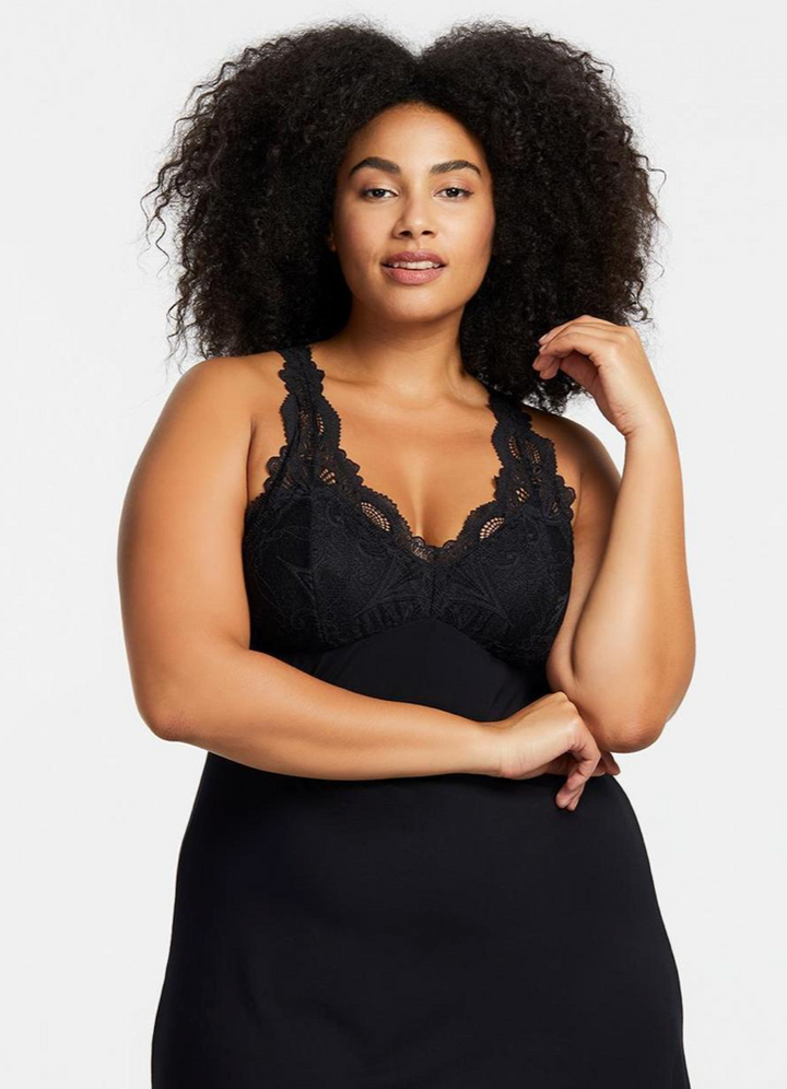 Fleur't Belle Epoque Lace T-Back Black Chemise 630